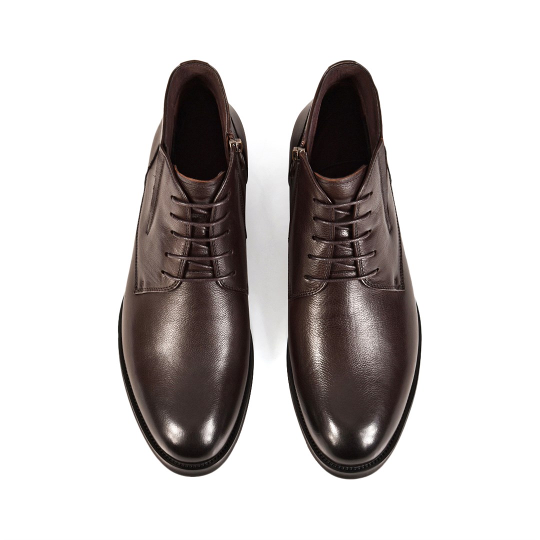 Мужские демисезонные ботинки коричневого цвета - фото 48336