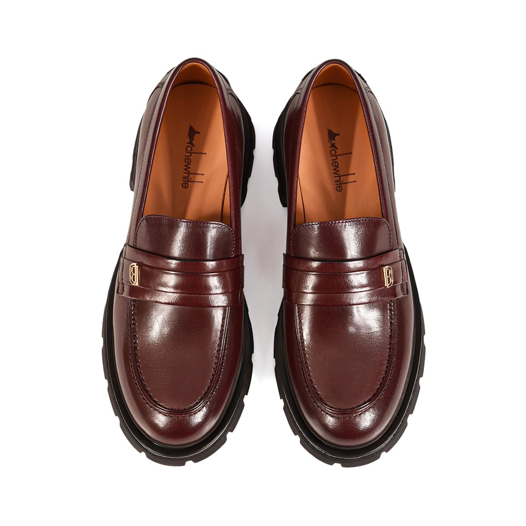 Женские лоферы бордового цвета Chewhite - фото 48409