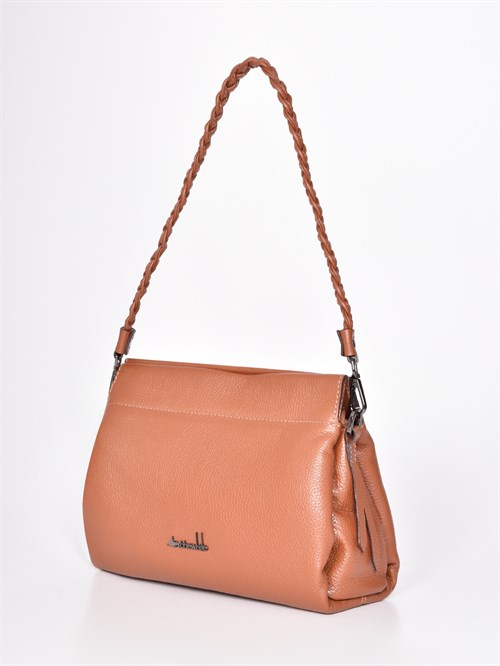 Женская сумка Chewhite из натуральной зернистой кожи оранжевого оттенка - фото 10016