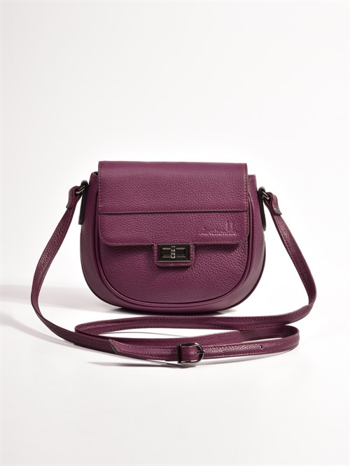 Мини-сумка из натуральной кожи фиолетового цвета - фото 11012