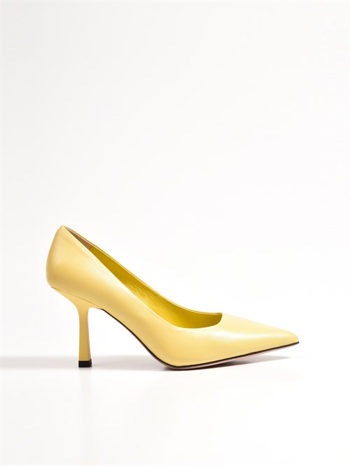 Женские туфли желтого цвета из натуральной кожи - фото 14118
