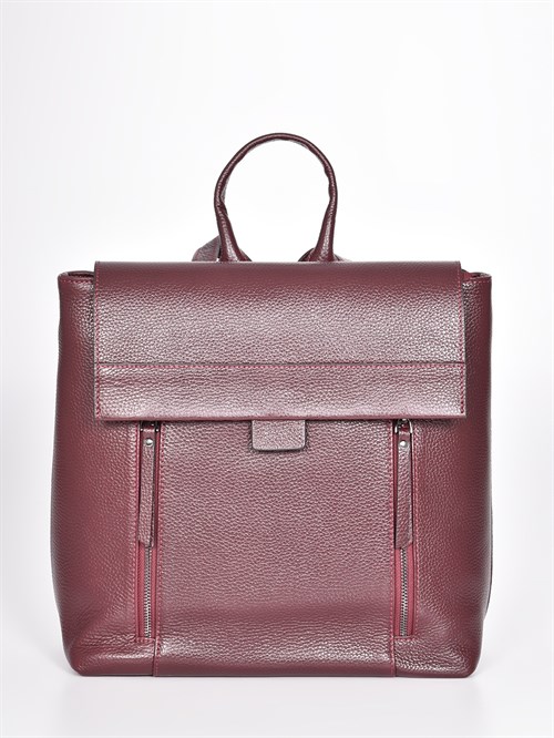 Женский рюкзак цвета марсала из натуральной зернистой кожи - фото 15241
