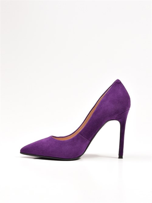 Женские туфли фиолетового цвета на шпильке
