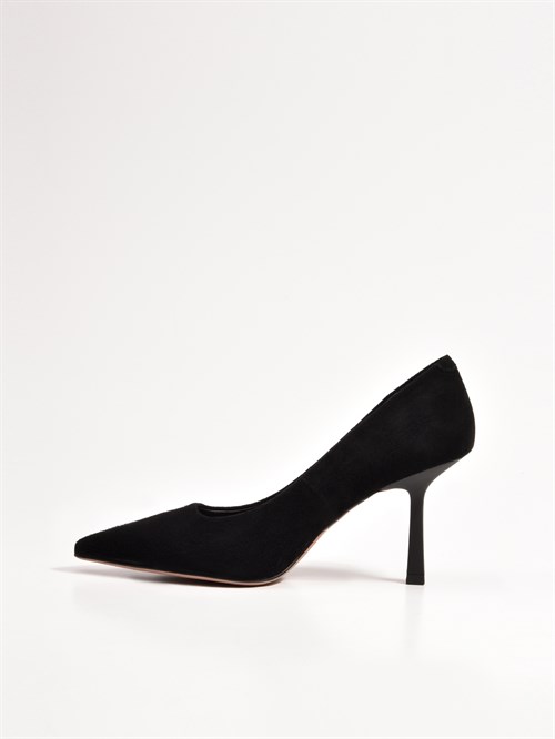 Женские туфли из натуральной замши черного цвета