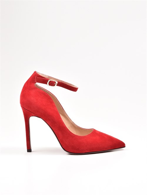 Женские туфли-лодочки красного цвета на шпильке