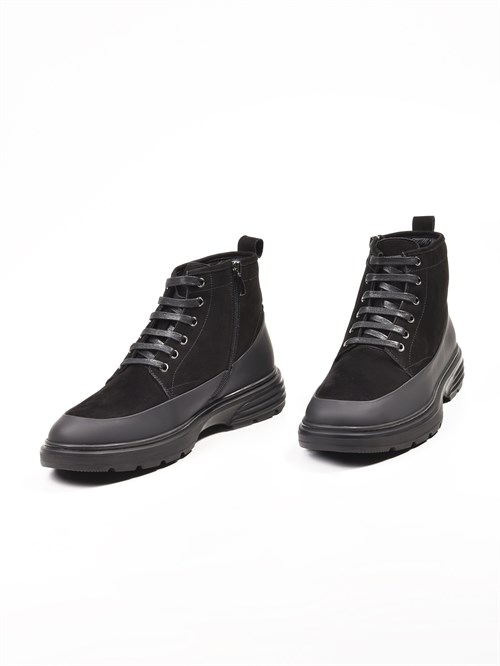 Мужские зимние ботинки из натуральной черной замши Chewhite - фото 21952