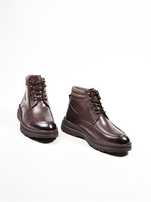 Мужские зимние ботинки темно-коричневого оттенка Chewhte