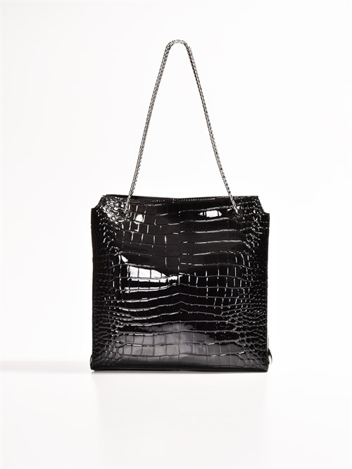 Женская сумка-тоут с тиснением черного цвета Chewhite Limited
