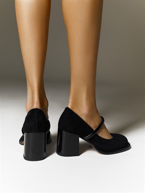 Женские туфли из натуральной черной замши Chewhite