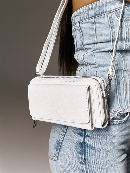 Женская мини-сумка белого цвета Chewhite