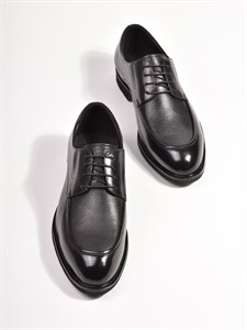 Мужские туфли из натуральной черной кожи - фото 10163