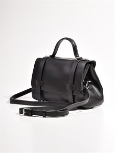 Лаконичная женская сумка из натуральной кожи черного цвета - фото 10955
