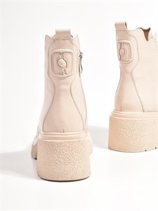 Ботинки из натуральной кожи в молочном оттенке - фото 14271