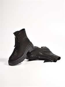 Ботинки со стразами черного цвета - фото 14530