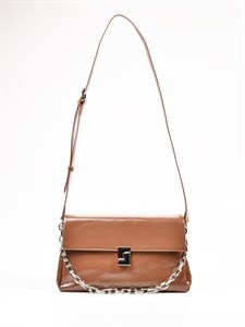 Женская сумка-багет из коричневой лакированной кожи Chewhite - фото 23203