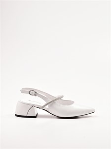Женские слингбэки белого цвета на каблуке Chewhite - фото 27013