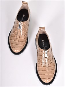 Стильные туфли из натуральной лаковой кожи с молнией спереди - фото 5335