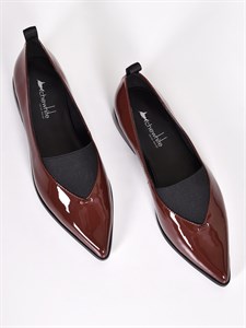 Туфли из натуральной лаковой кожи красно-коричневого цвета - фото 5403
