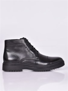 Лаконичные ботинки чёрного цвета из натуральной кожи - фото 5659