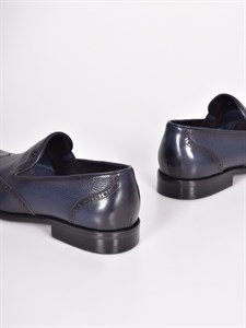 Универсальные туфли тёмно-синего цвета из натуральной кожи - фото 5759