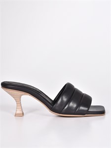 Мюли черного цвета на комфортном каблуке kitten heel - фото 5815