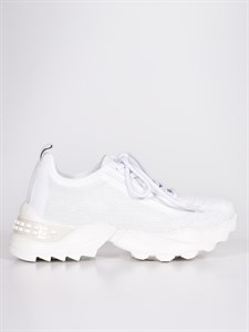 Белые летние кроссовки из натуральной кожи на оригинальной подошве - фото 6221