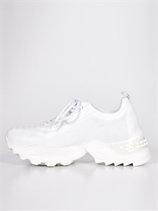 Белые летние кроссовки из натуральной кожи на оригинальной подошве - фото 6222