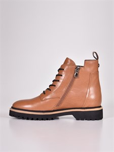 Ботинки из натуральной кожи коричневого цвета с боковой молнией - фото 6973