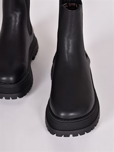 Высокие ботинки в стиле челси с эластичными вставками по бокам и удобными петлями - фото 7020