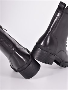Ботинки из натуральной кожи с удобной шнуровкой и молнией сбоку - фото 7231