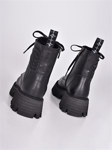 Зимние ботинки из натуральной кожи с шнуровкой и молнией сбоку - фото 7728