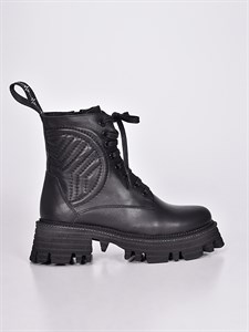 Зимние ботинки из натуральной кожи с шнуровкой и молнией сбоку - фото 7731