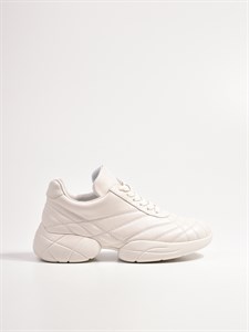 Однотонные кроссовки  из натуральной кожи белого цвета - фото 8207