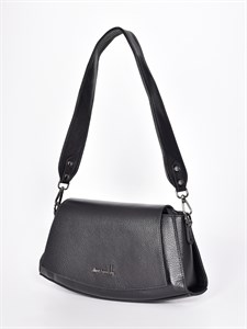 Лаконичная женская сумка-багет черного цвета - фото 8670