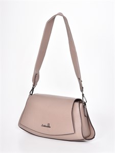 Лаконичная женская сумка-багет бежевого цвета - фото 8677