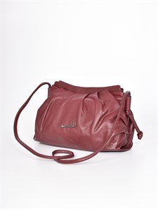 Женская сумка цвета марсала из натуральной кожи - фото 8689