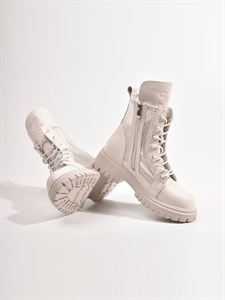Белые ботинки с закрытым мысом из прочной текстильной сетки и натуральной кожи - фото 9282
