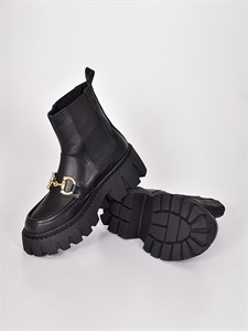 Ботинки из натуральной кожи чёрного цвета - фото 9988