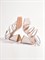 Босоножки на фигурном каблуке из натуральной белой кожи - фото 10404
