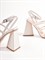 Босоножки на фигурном каблуке из натуральной белой кожи - фото 10405