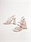 Босоножки на фигурном каблуке из натуральной белой кожи - фото 10409