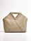 Объемная сумка-шоппер из натуральной гладкой кожи цвета хаки - фото 10972