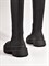 Женские сапоги черного цвета из натуральной прорезиненной кожи - фото 11312