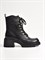Демисезонные ботинки на шнуровке из чёрной натуральной кожи - фото 11424
