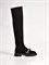 Женские ботфорты черного цвета на платформе - фото 11493