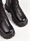 Женские ботинки из чёрной натуральной гладкой кожи - фото 11635