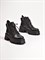 Ботинки на шнуровке из натуральной плотной черной кожи - фото 11662