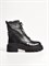 Высокие ботинки из натуральной кожи черного цвета c шнуровкой - фото 11935