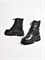 Высокие ботинки из натуральной кожи черного цвета c шнуровкой - фото 11936