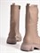 Высокие ботинки на шнуровке из натуральной кожи оттенка капучино - фото 12633